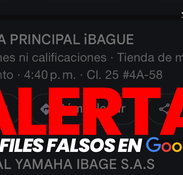 Banner Perfiles Falsos Google en Tolima